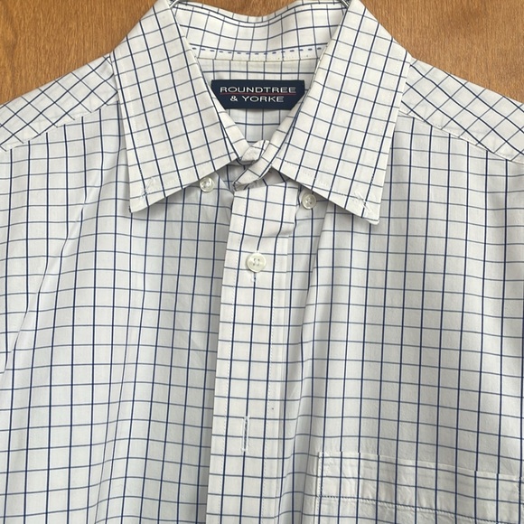 Blue Checkered Men’s Dress Shirt - Picture 2 of 3
